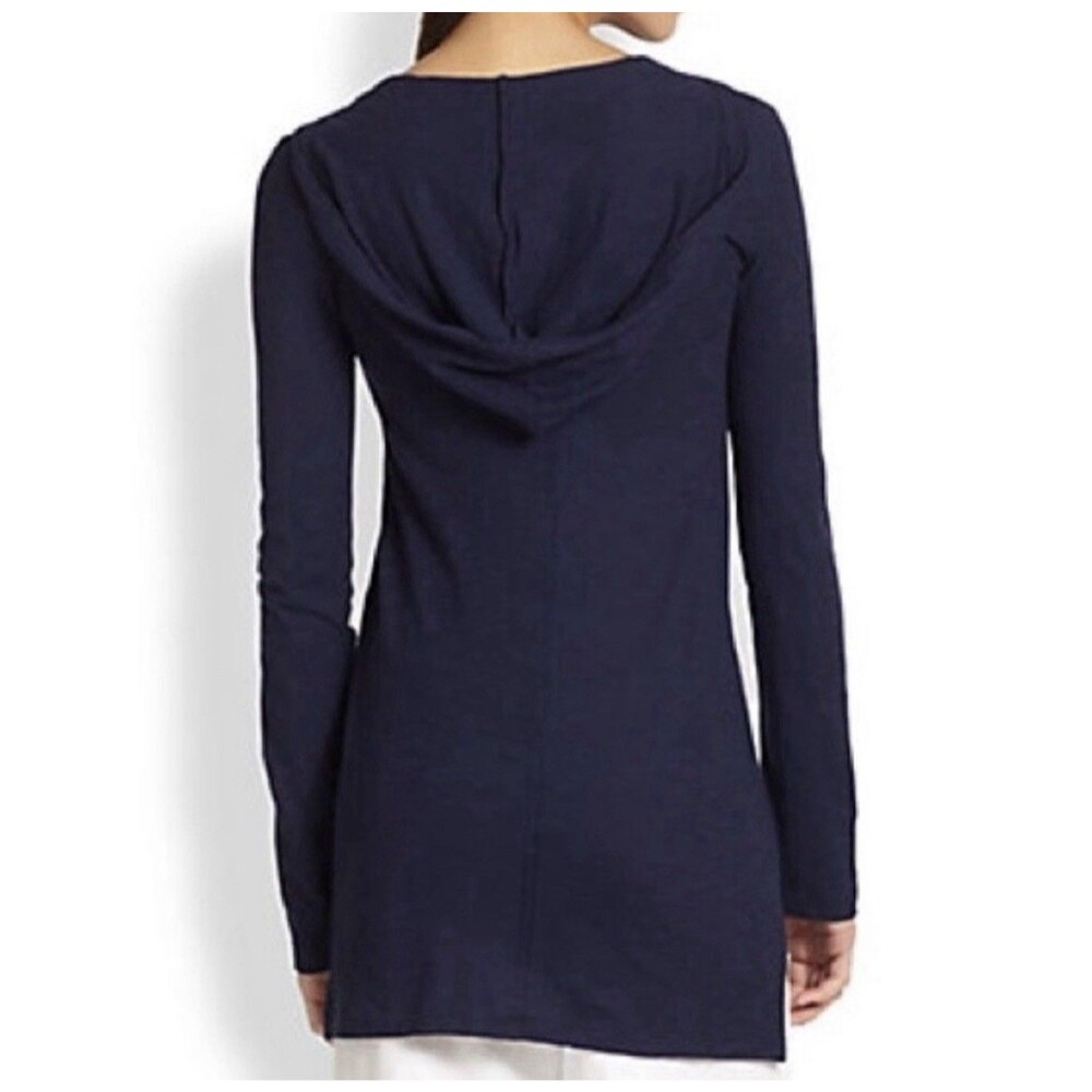 Lilly Pulitzer Women's Navy Blue White Noelle Coastal Hoodie Blouse Tunic Small - Picture 3 of 9